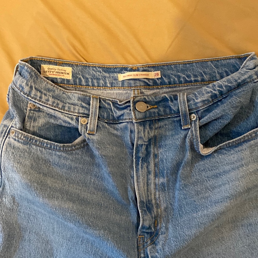 70's High Rise Slim Straight Women's Jeans Color: Marin Park Size: 29W x 29L